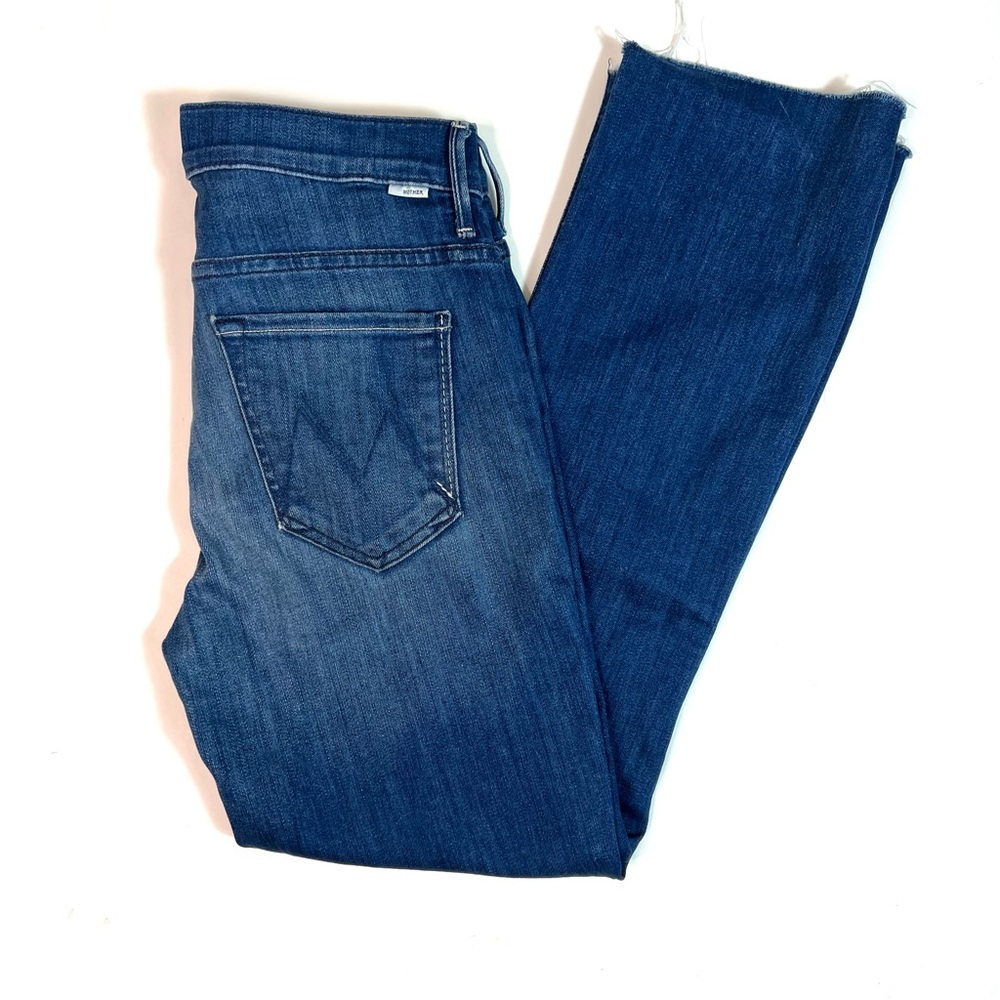 MOTHER Denim The Insider Crop Step Fray Jeans Second Thyme Around Size 27 - Picture 14 of 16